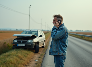 Marque de voiture qui tombent en panne : quelles sont les plus touchées ? Homme frustré au téléphone à côté de sa voiture en panne