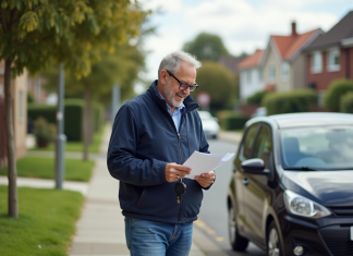 Assuré sans être conducteur principal : est-ce possible ? Homme souriant avec clé de voiture dans un quartier résidentiel