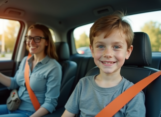 Assurer mon fils jeune conducteur : conseils et solutions adaptés Jeune adolescent souriant au volant d'une voiture moderne avec parent