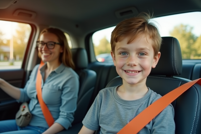 jeune-conducteur-souriant-voiture Jeune adolescent souriant au volant d'une voiture moderne avec parent
