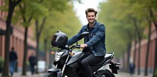 Les meilleurs modèles de moto 125 cm³ à prix abordables Jeune homme souriant sur moto urbaine en ville