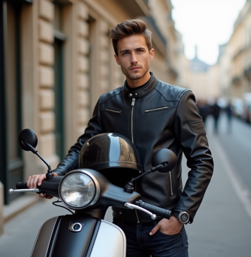 Permis scooter 250 cm3 : quelles autorisations pour conduire en France ? Jeune homme avec casque et scooter à Paris
