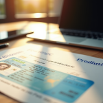 Permis de conduire français et lettre officielle sur un bureau