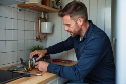 Homme moyenâgeux remplaçant un BPGA dans une pièce technique