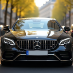 Voiture française garée dans Paris avec plaque propre en focus